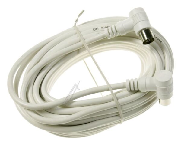 ANTENNENKABEL 10,0M WEISS STECKER-KUPPLUNG WINKELSTECKER