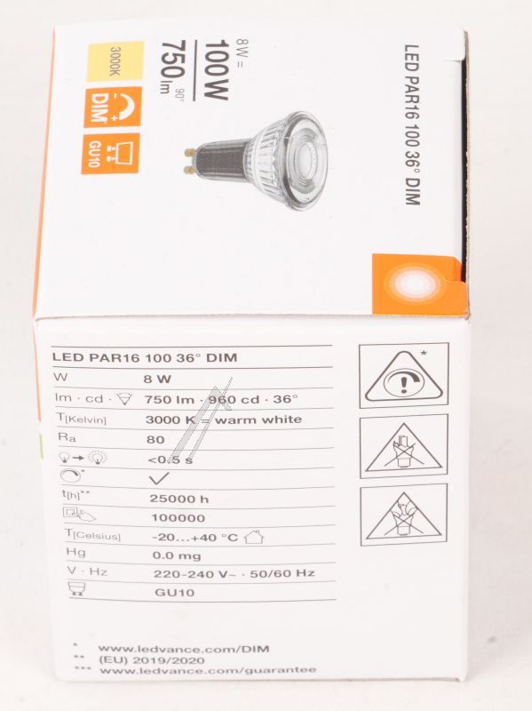 AC7057000DC LED PAR1610036 DIMMBAR 8W 830 GU10 P