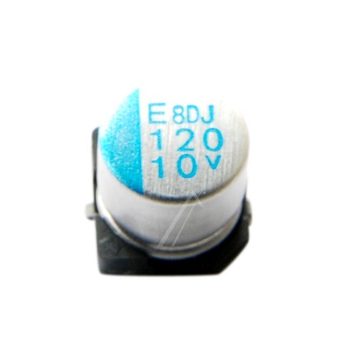 120UF-10V SMD POLYMER ELKO RADIAL 105° 6,3X5,8MM -ROHS-