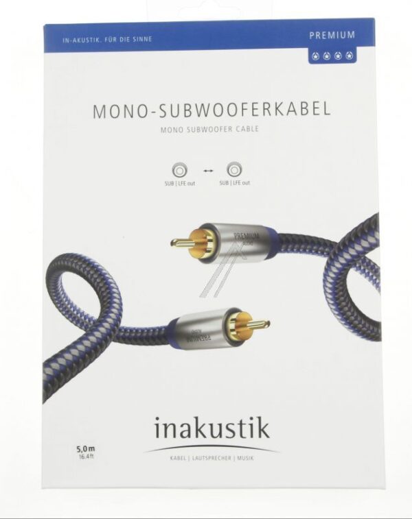 PREMIUM-II 00408051 MONO SUBWOOFERKABEL CINCHSTECKER/ 2 CINCHSTECKER 5,0M