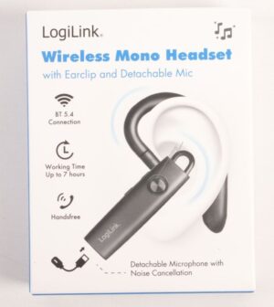 BT0078 KABELLOSES OHRCLIP-MONO-HEADSET,  BT 5.4, USB-C,  100 STUNDEN,  ABNEHMBARES MIKROFON,  SCHWARZ
