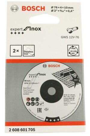 A 30 Q INOX BF 2.608.601.705 SCHRUPPSCHEIBE 76X4X10MM EXPERT FOR INOX 2 STÜCK