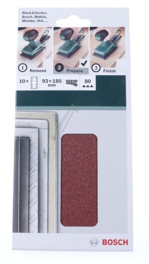 2.609.256.A82 DIY SCHLEIFBLATT 93X185MM K80 8L KLETT (10)