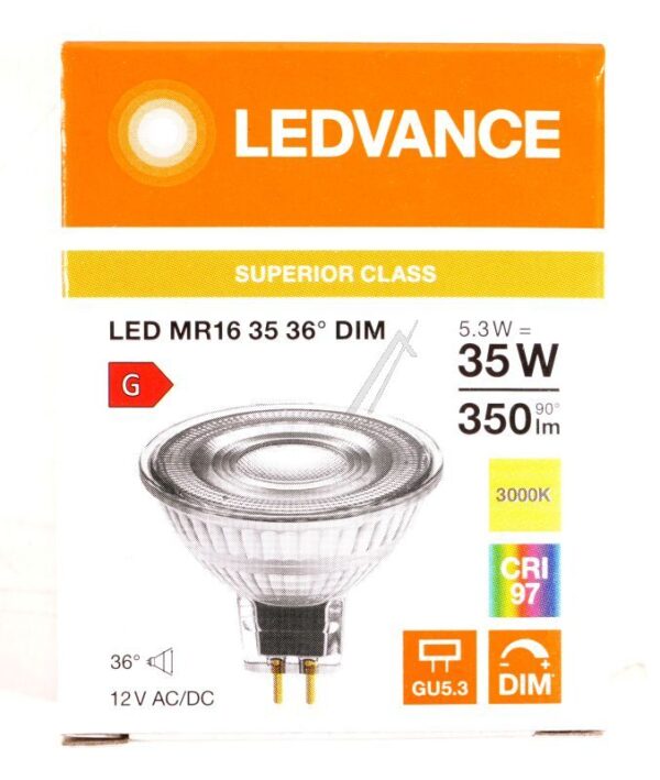 LED MR163536 5. LED MR16 DIM S 6.3W 930 GU5.3