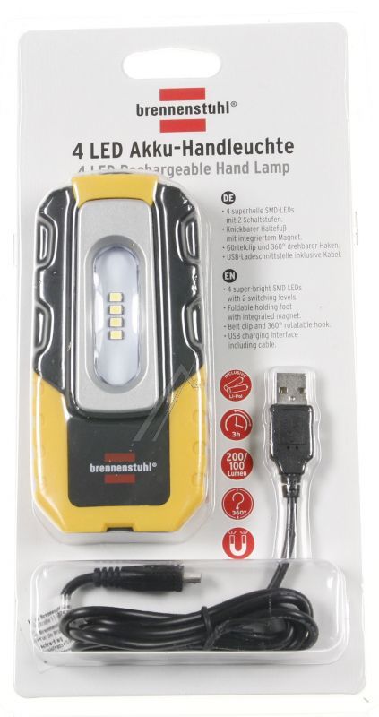 HL DA 40 MH 1176440 LED AKKU-HANDLEUCHTE 220LM,  HAKEN,  MAGNET,  CLIP,  KNICKBAR