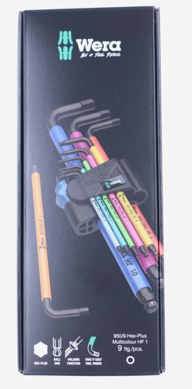 05022210001 950/ 9 HEX-PLUS MULTICOLOUR HF 1 KOMPLET KLJUČEVA UGAONIH,  METRIČKI,  BLACKLASER,  SA FUNKCIJOM ZADRŽAVANJA