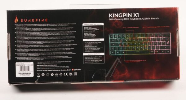 48705 KINGPIN X1 60% GAMING RGB-TASTATUR AZERTY FRANZÖSISCH