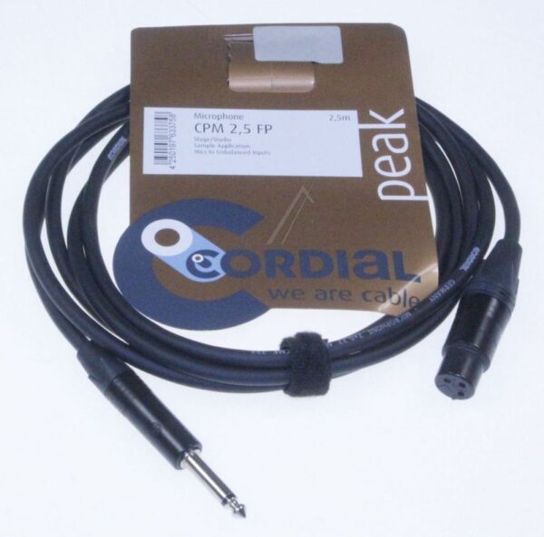 CPM 2,5 FP XLR-KUPPLUNG/ KS 6,3MM MONO,  MIT NEUTRIK STECKER,  2,5M