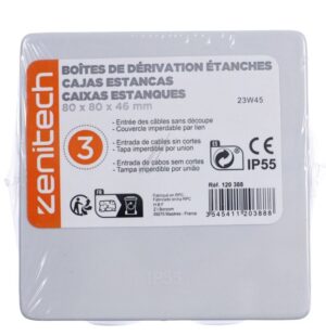 120388 SATZ 3 WASSERDICHTE QUADRATISCHE DOSEN 80X80X40MM IP55