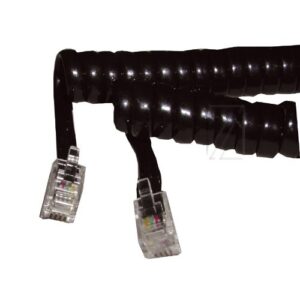 TELEFONHÖRERKABEL SCHWARZ-SPIRAL 4/ 4, 5METER