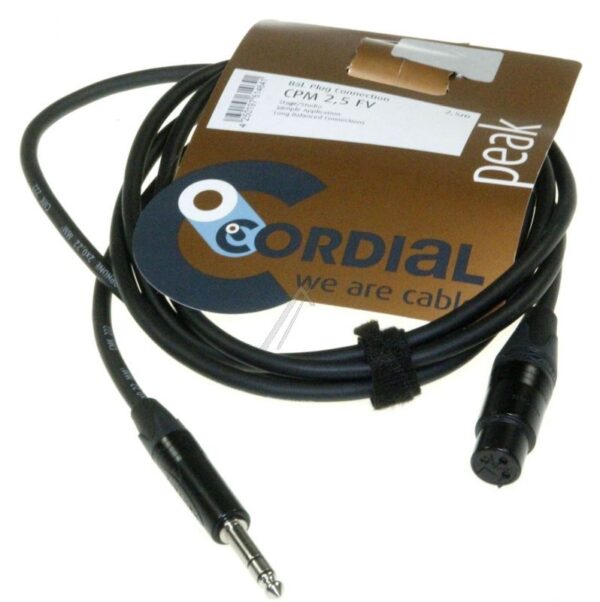 CPM 2,5 FV XLR-KUPPLUNG/ KS 6,3MM STEREO,  MIT NEUTRIK-STECKER,  2,5M