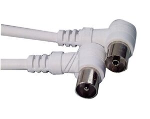 ANTENNENKABEL 7,5M WEISS STECKER-KUPPLUNG WINKELSTECKER