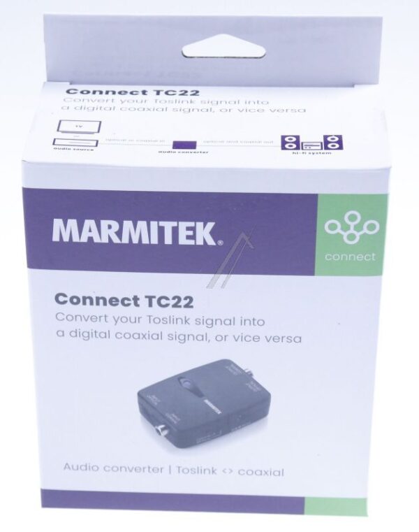 CONNECT TC22 25008129 AUDIO-KONVERTER TOSLINK ZU KOAXIAL AUDIO-WANDLER COAX AUF TOSLINK ZWEIWEG 2-WAY